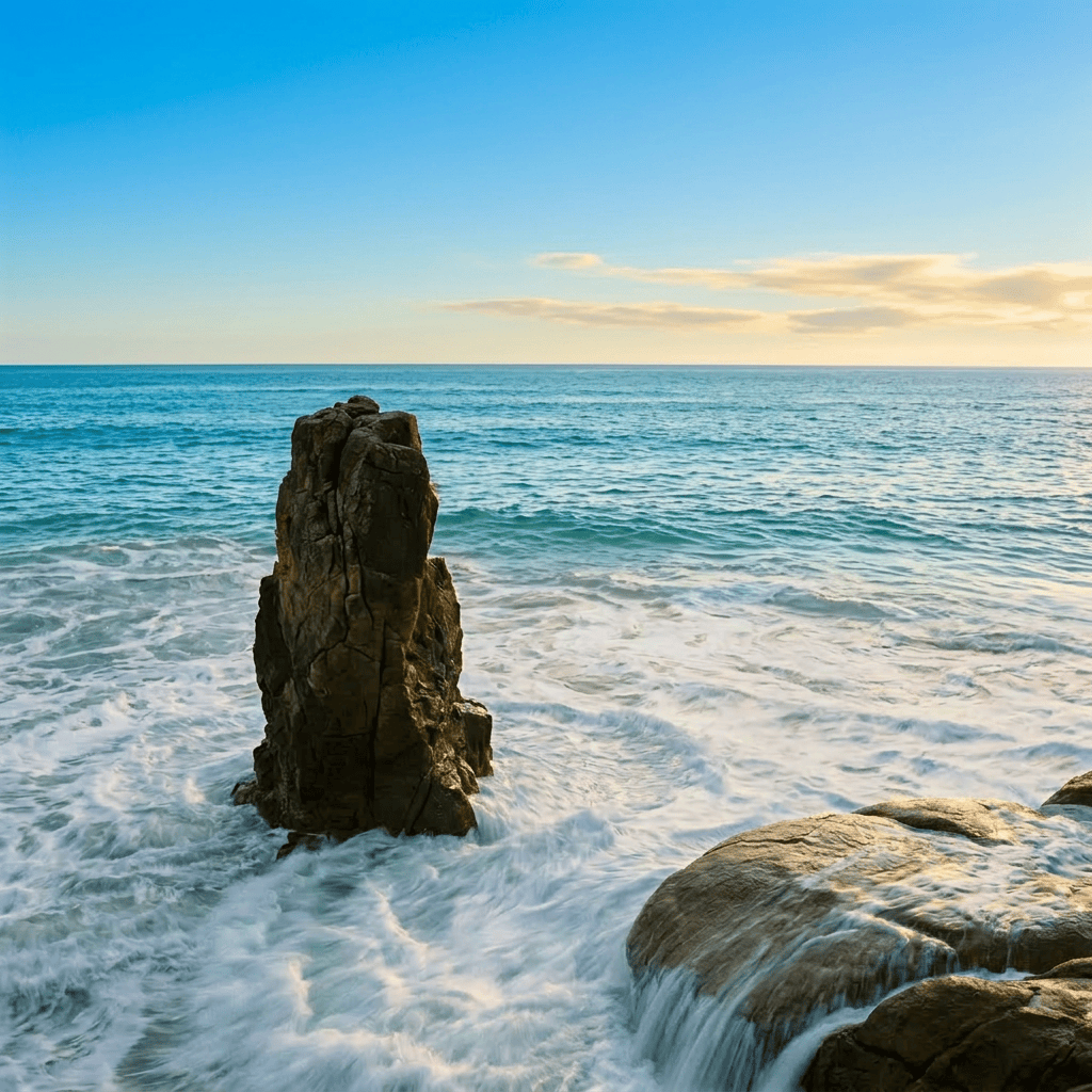 peaceful sunny day at secluded beach